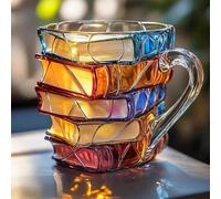 Tasse à café fantaisie en forme de livre peint pour les amateurs de livres, cadeaux pour femme, tasses à café uniques de 325 ml, cool et drôle, gobelets, livres, lecteurs de vers, écrivains