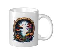 Tasse à café Fantasy Mushroom s 11 oz, imagination merveilleuse, couleurs vibrantes, tasses à café en céramique pour femmes et hommes, peut boire chaud et froid pendant une longue période, décoration