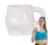 Tasse à café Fat Belly, tasse en céramique pour gros ventre - tasse à café drôle qui pincera votre ventre, tasse à café/thé avec art corporel de 320 ml, vaisselle mignonne pour la