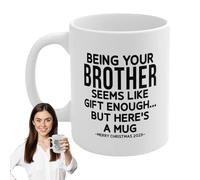 Tasse à café Frère | Tasses à thé amusantes Tasse de Noël, Tasse à boire en céramique, Tasse à café Your Brother 350 ml, Tasse de Noël, Cadeaux pour sœur, frère