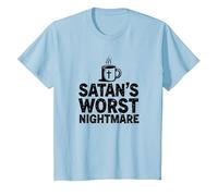 Tasse à café Funny Christians: Le Mot de Satan Nightmare T-Shirt, Enfant, Bleu Céleste, 2 Ans