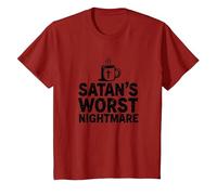 Tasse à café Funny Christians: Le Mot de Satan Nightmare T-Shirt, Enfant, Canneberge, 12 Ans