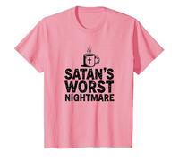 Tasse à café Funny Christians: Le Mot de Satan Nightmare T-Shirt, Enfant, Rose, 3 Ans
