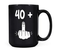 Tasse à café géante en céramique noire avec inscription « 41st Birthday I Am 40 + 1 » - Cadeau pour homme ou femme
