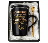 Tasse à café « Get Well Soon » pour homme - Sometimes You Forget That You Should Smile Like Sunshine - Cadeau d'anniversaire pour homme qui ont tout en céramique 414 ml avec coffret cadeau