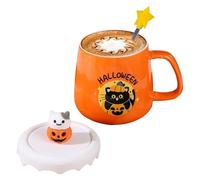 Tasse à café Ghost créative | Tasse à lait en céramique d'Halloween avec couvercle et cuillère, Home Home Kitchen Drinkware | Coupe de thé au chocolat chaud multifonctionnelle, cadeau de Noël pour