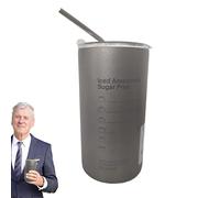 Tasse à café glacé, 300 ml en acier inoxydable avec paille et couvercle, tasse à café, tasse de voyage, tasse isotherme pour boire glacée ou chaude