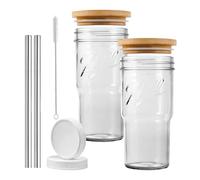 Tasse à café glacée réutilisable, bocaux à large ouverture, grande capacité, tasse à café tendance pour boissons chaudes et froides, vin, thé glacé, bière, milkshakes