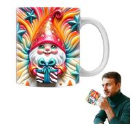 Tasse à café Gnome,tasses à café sur le thème des Gnomes, Gnomes colorés avec boîtes Tasse Gnome 3D en céramique, de jardin de grande capacité de 350ML, pour maman, meilleure amie, collègue