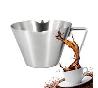 Tasse à café graduée, pichet doseur en acier inoxydable, 7,2 x 9 x 7,6 cm, poignée résistante à la chaleur, outil de précision pour brassage, cuisine, pâtisserie ou cuisine