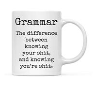 Tasse A Cafe Grammaire La différence entre savoir Tasse à cafe GoûTer Lot | de 2-330ml Rillant Mugs Grand teint Tasses à cafe FêTe Des PèRes NoëL