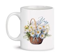 Tasse À Café Grand Panier De Fleurs De Marguerite Tasse À Cappuccino 330Ml | Gobelet Céramique Praticité Tasses Ã Expresso pour Amoureux Bureau Amis