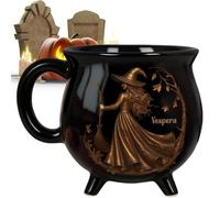Tasse à Café Halloween - Tasse Céramique Latte Sorcière Chat, Novelty Décorative pour Thé Café Halloween Cadeau Femmes Amies Sœurs Famille Fête Cuisine