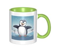 Tasse à café Happy Penguin avec anse, grande tasse en porcelaine de 325 ml pour boissons chaudes/froides, tasse à thé en céramique pour hommes et femmes, tasse à café amusante, cadeau de pendaison d