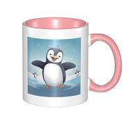 Tasse à café Happy Penguin avec anse, grande tasse en porcelaine de 325 ml pour boissons chaudes/froides, tasse à thé en céramique pour hommes et femmes, tasse à café amusante, cadeau de pendaison d