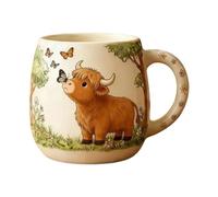 Tasse À Café Highland-Cow, Avec Un Design Distinct, Capacité De 10 Oz, Tasse À Thé En Forme D'animal Mignon, Verres À Café Imprimés De Vache, Conception Résistante À La Chaleur, Pour Boissons Chaudes