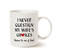Tasse à café humoristique avec citation « This Valentine's Day », cadeau de Noël, « One of My Wife's Choices », tasse humoristique pour mari, blanc, 325 ml
