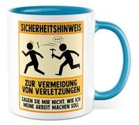 Tasse à café humoristique avec inscription en allemand « Sicherheitshinweis - Sagen Sie mir nicht, wie ich meine Arbeit machen soll» - Tasse à café 330 ml en céramique - Humour Sarcasme Ironie Travail