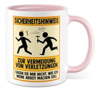 Tasse à café humoristique avec inscription en allemand « Sicherheitshinweis - Sagen Sie mir nicht, wie ich meine Arbeit machen soll» - Tasse à café 330 ml en céramique - Humour Sarcasme Ironie Travail