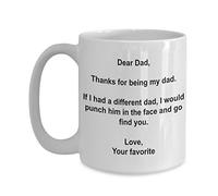 Tasse à café humoristique avec inscription I'd Punch Another Dad In The Face 15oz blanc
