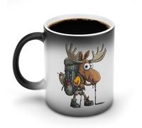 Tasse à café humoristique avec motif de randonneur d'élan, tasse à thé à c