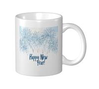 Tasse à café humoristique de 325 ml avec slogan « Bonne année ! », pour une ambiance festive, illustration amusante pour adultes, design unique et élégant, pour femmes, hommes, mamans, papas, amis, dé