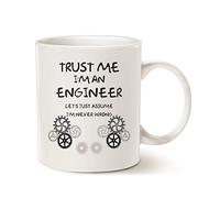 Tasse à café humoristique en céramique avec inscription « Trust Me I'm an Engineer » - Blanc - 325 ml