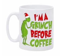 Tasse à café humoristique Grinchs, tasse de Noël fantaisie, tasse de 325 ml, tasse de fête de Noël pour décoration de table, cadeau de Noël éléphant blanc pour femmes, hommes, collègues de travail