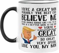 Tasse à café humoristique pour la fête des mères avec inscription « You 'Re A Great Mom », cadeau humoristique pour anniversaire, Noël, Thanksgiving de la part de sa fille et de son fils, tasse à thé