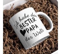 Tasse à café « Ich habe den besten Papa der Welt » - Cadeau d'enfants à père - Tasse amusante pour la fête des pères - Tasse avec inscription en allemand - Cadeau d'anniversaire pour papa