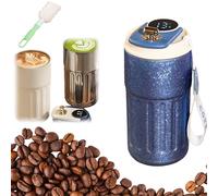 Tasse à café intelligente avec affichage de la température LED - 450 ml - Tasse à café intelligente, portable pour chaud et froid - En acier inoxydable - Facile à nettoyer - Bleu titane