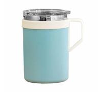 Tasse à café isolée à double paroi, couvercle portable et conception de poignée, 550 ml, à eau scellée, tasse de voyage avec couvercle, facile à nettoyer et à entretenir, pour le bureau à domici