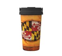 Tasse À Café Isolée Drapeau Du Maryland Imprimé Tasse Thermique En Acier Inoxydable Anti-Goutte Réutilisable Mug De Voyage En Inox, Pour Thé, Café, Boissons Chaudes Et Froides, 17Oz