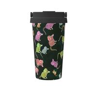 Tasse À Café Isolée Imprimé Souris Mignon Tasse Thermique Anti-Goutte À Double Paroi Mug De Voyage En Inox, Pour Café, Boissons Chaudes Et Froides, Thé, 17Oz