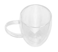 Tasse à café isotherme à double paroi en verre transparent avec poignée 350 ml
