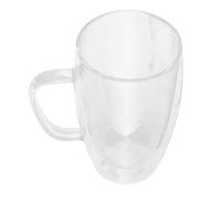 Tasse à café isotherme à double paroi en verre transparent avec poignée 450 ml