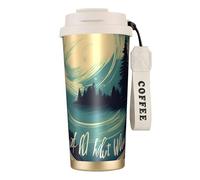 Tasse à café isotherme avec couvercle « Not All Who Wander Are Lost » - Anti-fuite - Pour boissons chaudes et froides