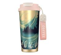 Tasse à café isotherme avec couvercle « Not All Who Wander Are Lost » - Anti-fuite - Pour boissons chaudes et froides