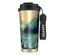 Tasse à café isotherme avec couvercle « Not All Who Wander Are Lost » - Anti-fuite - Pour boissons chaudes et froides