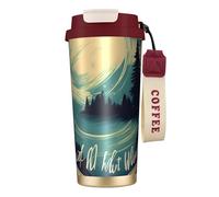 Tasse à café isotherme avec couvercle « Not All Who Wander Are Lost » - Anti-fuite - Pour boissons chaudes et froides