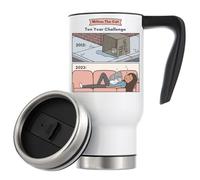 Tasse à café isotherme avec motif chat mignon Save from The Street Help Animals 480 ml Blanc