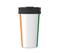 Tasse à café isotherme avec motif drapeau de la Côte d'Ivoire - Tasse en acier inoxydable avec poignée et couvercle - Parfait pour voiture, café, bureau