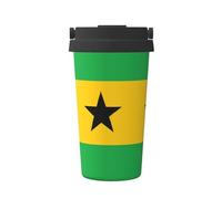 Tasse à café isotherme avec poignée, motif drapeau de Sao Tomé-et-Principe - Grande capacité pour la maison, le bureau et les déplacements