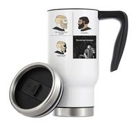 Tasse à café isotherme de voyage avec inscription « You just get Stronger Motivational Anime » - 480 ml - Blanc