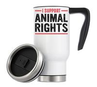 Tasse à café isotherme de voyage I Support Animal Rights 480 ml Blanc