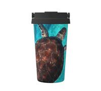 Tasse à café isotherme élégante avec imprimé tortue nageur - Design imprimé pour siroter lors de vos déplacements
