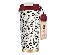 Tasse à café isotherme en acier inoxydable 316 avec empreintes de pattes et os, garde au chaud et au froid
