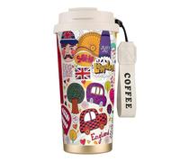 Tasse à café isotherme en acier inoxydable 316 avec imprimé journal scolaire, garde au chaud et au froid
