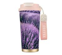 Tasse à café isotherme en acier inoxydable 316 avec imprimé lavande violet