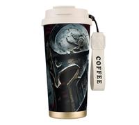 Tasse à café isotherme en acier inoxydable 316 avec motif casque de guerrier spartan, garde au chaud et au froid